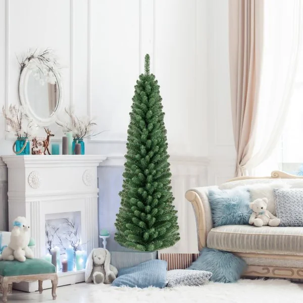 Sapin de Noël Artificiel avec Branches en Fil à Mémoire de Forme et Support en Métal Amélioré Installation Facile Décoration de Fêtes 150CM