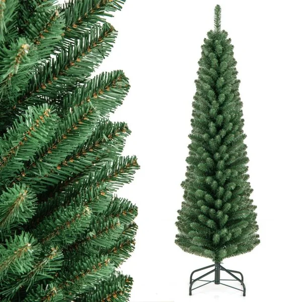Sapin de Noël Artificiel avec Branches en Fil à Mémoire de Forme et Support en Métal Amélioré Installation Facile Décoration de Fêtes 150CM