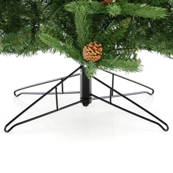 Sapin de Noël Artificiel de 180 Cm 944 Branches 92 Pommes de Pin 470 Lumières Led Minuterie Automatique 3 Modes d'Éclairage 4 Réglages de Luminosité