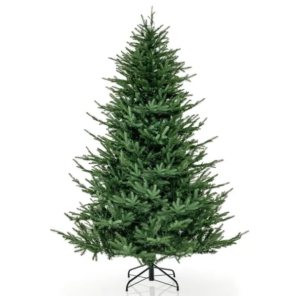 Sapin de Noël Artificiel de 183 cm Arbre de Noël à Charnière avec 788 Branches en PE et PVC 280 Lumières LED Blanc Chaud et 8 Modes d'Éclairage