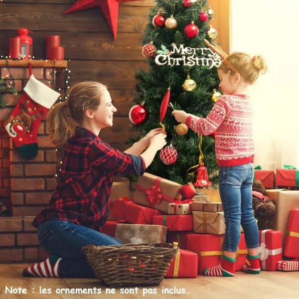 Sapin de Noël Artificiel en Pot Pré-Éclairé de 120 Cm Arbre de Noël Avec 100 Lumières Led Minuterie 3 Modes d'Éclairage 160 Pointes de Branches