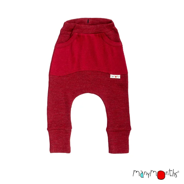 Sarouel évolutif en laine mérinos - Kangaroo trousers Manymonths – Coloris 2025/26