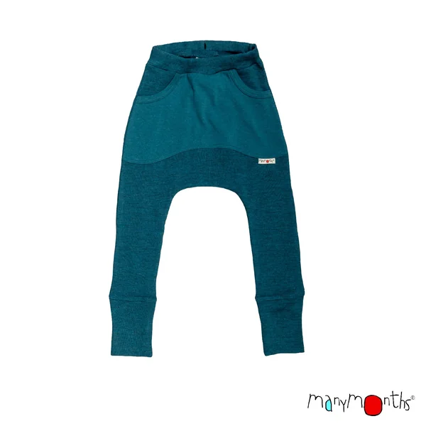 Sarouel évolutif en laine mérinos - Kangaroo trousers Manymonths – Coloris 2025/26