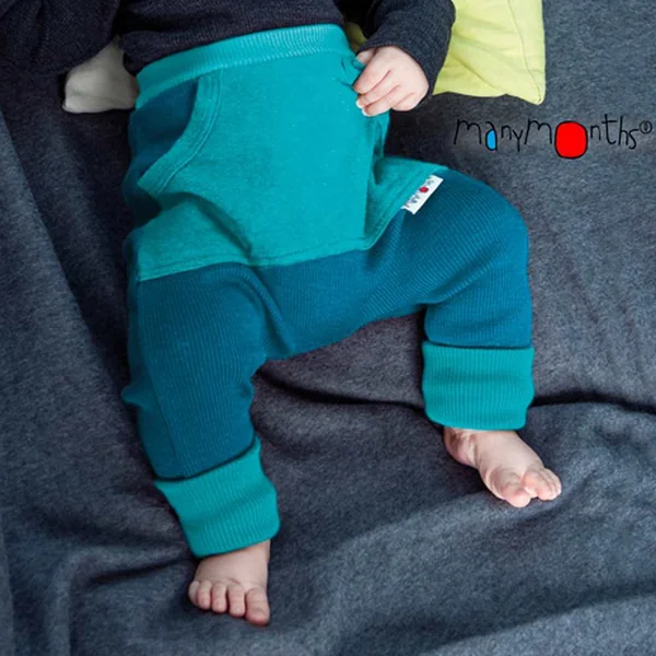 Sarouel évolutif en laine mérinos - Kangaroo trousers Manymonths – Coloris 2025/26
