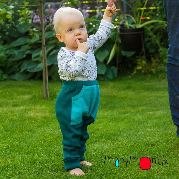 Sarouel évolutif en laine mérinos - Kangaroo trousers Manymonths – Coloris 2025/26
