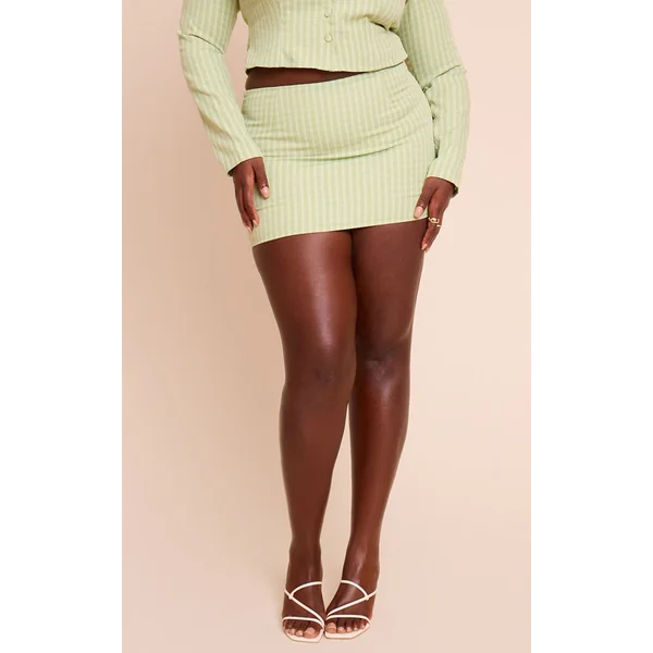 Sauge Ensemble Coordonné Jupe Mini Grande Taille