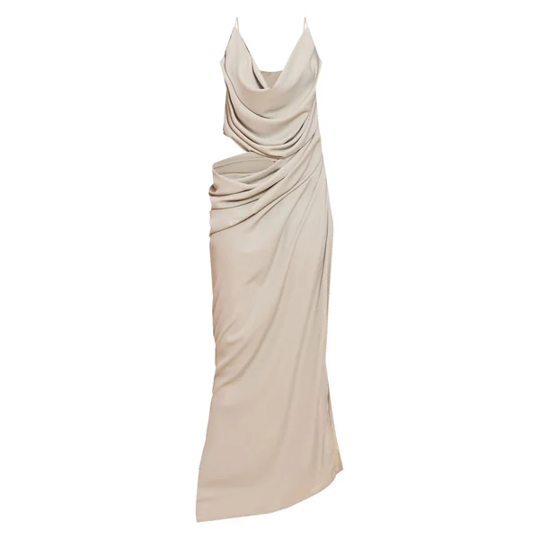 Sauge Robe Mi-longue En Mousseline Avec Découpes Et Drapés