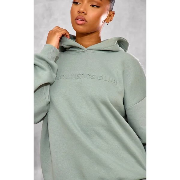 Sauge Sweat À Casynthétiqueche Oversize Prettylittlething Athletics Club Avec Graphique En Relief