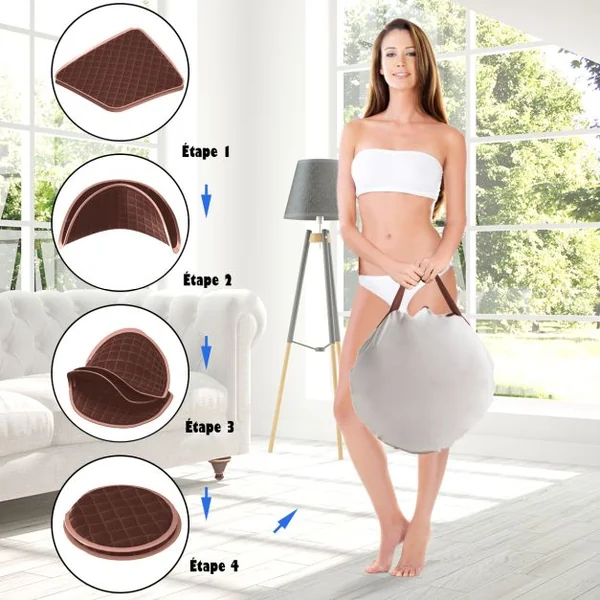 Sauna à Vapeur Portable 2L avec Chaise 9 Niveaux de Température Réglables Tente de Spa pour 1 personne avec Rouleau de Massage Marron