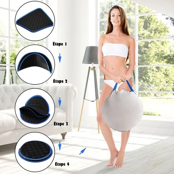 Sauna à Vapeur Portable 2L avec Chaise 9 Niveaux de Température Réglables Tente de Spa pour 1 personne avec Rouleau de Massage Noir
