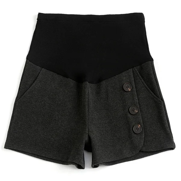 Short de grossesse avec boutons - Ardoise
