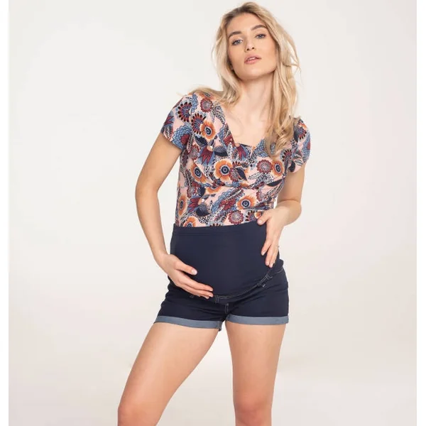 Short de grossesse en coton aspect denim - Reste S