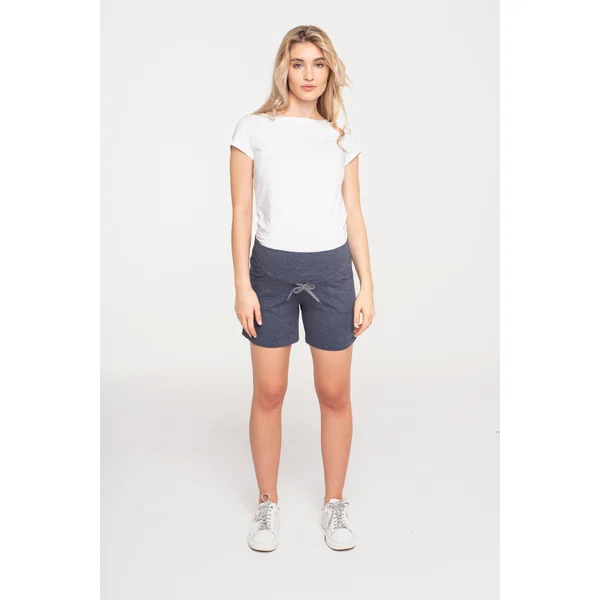 Short de grossesse en coton - Noir/Bleu - Reste M et L