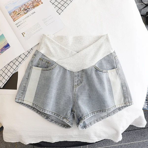 Short en Jean Grossesse Gris