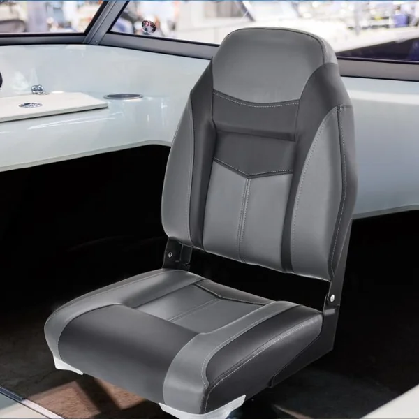 Siège de Bateau/Lot de 2 Sièges Pliante à Dossier Surface en PVC Imperméable Siège de Pêche avec en Éponge Haute Densité Bleu/Noir