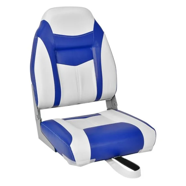 Siège de Bateau/Lot de 2 Sièges Pliante à Dossier Surface en PVC Imperméable Siège de Pêche avec en Éponge Haute Densité Bleu/Noir
