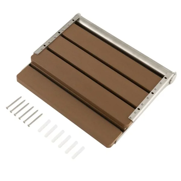 Siège de Douche Pliable Fixé au Mur Banc de SDB Rabattable HIPS étanche Banc à Chaussures Polyvalent Chaise de Douche Murale Pliable Marron