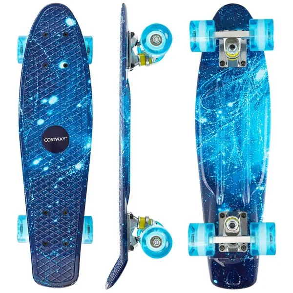 Skateboard Enfant/Adolescents 21’’ Planche à Roulettes ABEC-5 Roues en PU à Rebond pour Débutants Cadeau de Noël Rose