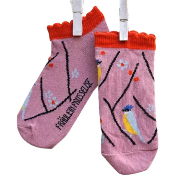 Socquettes en coton bio motif mésange - Fräulein Prusselise