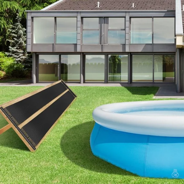 Solaire Chauffage de Piscine 2 Panneaux Chauffage Solaire Collecteur de 300/500/600x75 cm en Matériau PE Résistant aux Intempéries