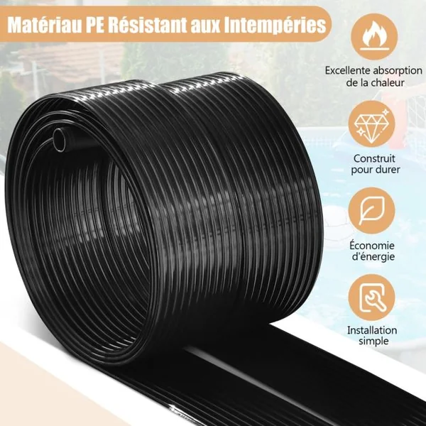 Solaire Chauffage de Piscine 2 Panneaux Chauffage Solaire Collecteur de 300/500/600x75 cm en Matériau PE Résistant aux Intempéries