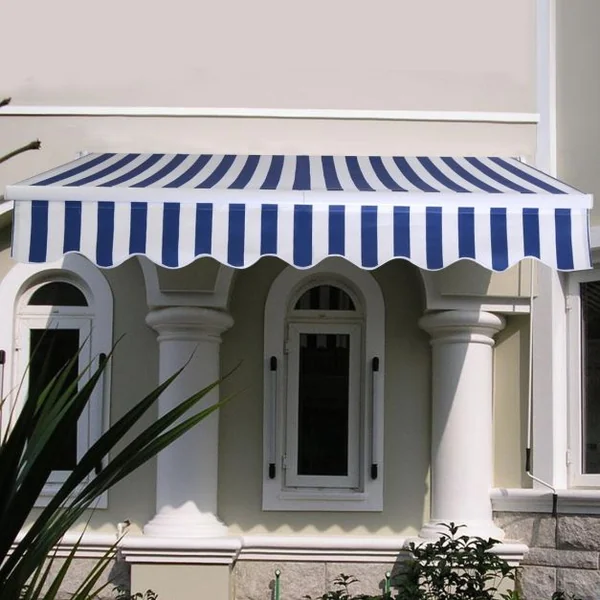 Store Banne Rétractable 2,5 X 2M Tissu Résistant aux UV Cadre en Aluminium Café