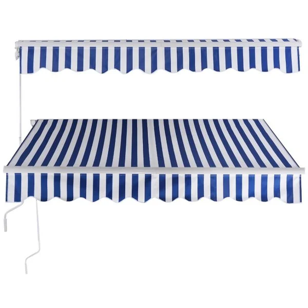 Store Banne Rétractable 2,5 X 2M Tissu Résistant aux UV Cadre en Aluminium Café