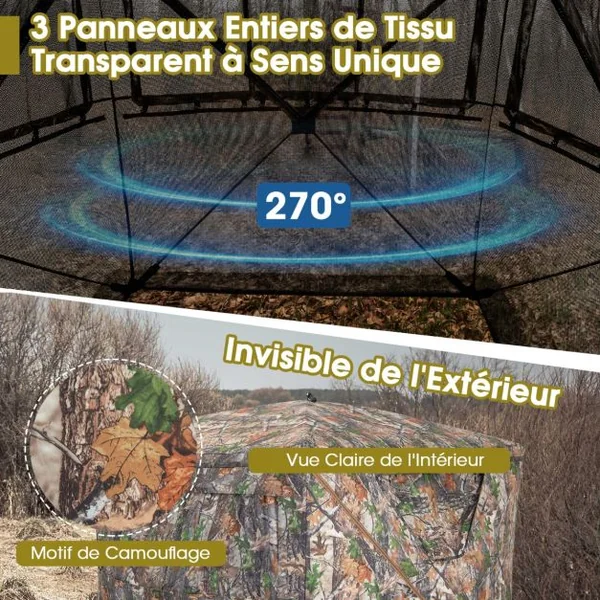 Store de Chasse Portable de 2-3 Personnes Vue à 270° Camouflage