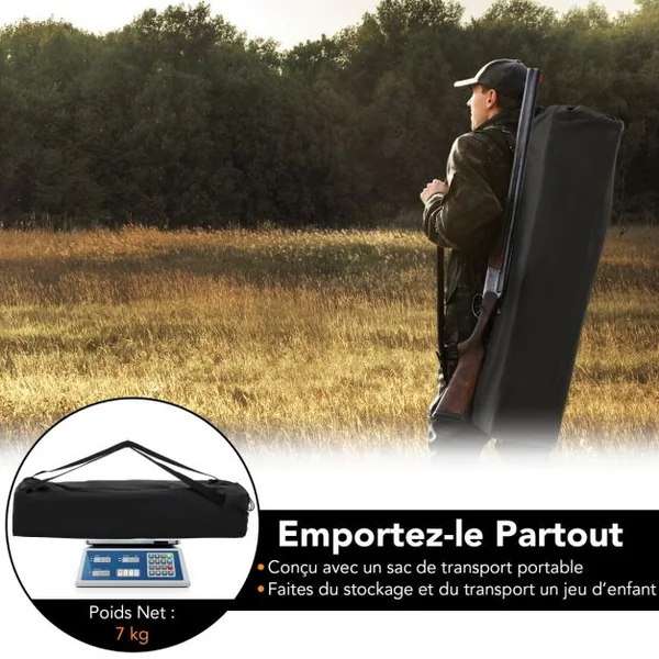 Store de Chasse Portable pour 2 à 3 Personnes Tente de Chasse Pop-Up Vue Dégagée à 360° avec Sac de Transport 249x211x175cm Camouflage