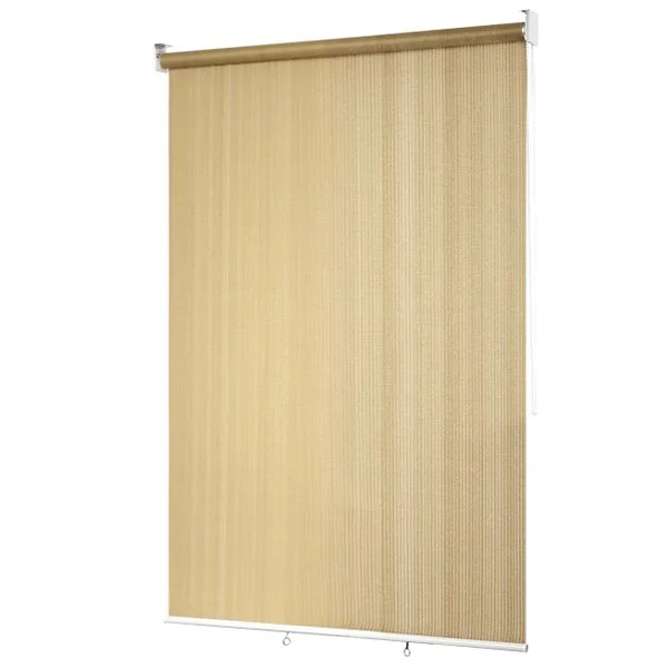 Store Occultant à Enrouleur 121x181CM Rideau Occultant Anti-UV avec Chaîne à Perles pour Fenêtre Porte Beige