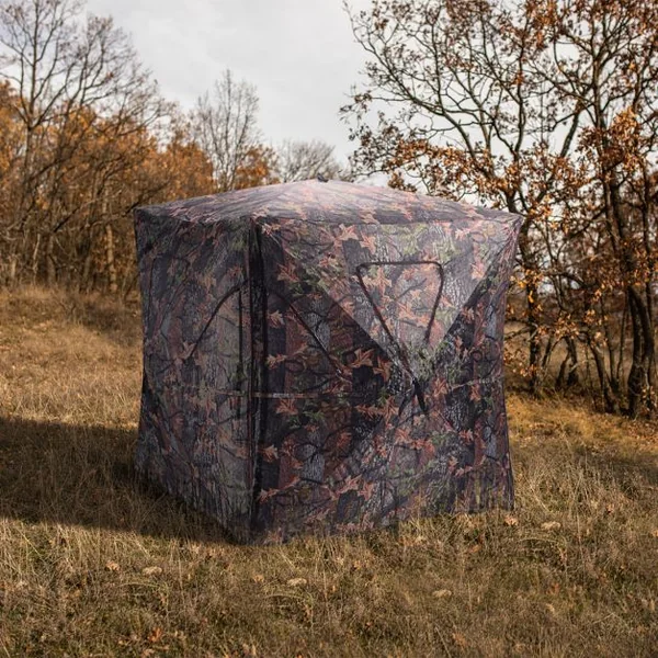 Store Tente de Chasse Portable pour 3 Personnes Vue Dégagée à 360° avec Sangles d'Arrimage Piquets de Sol Sac de Transport 148x148x170cm