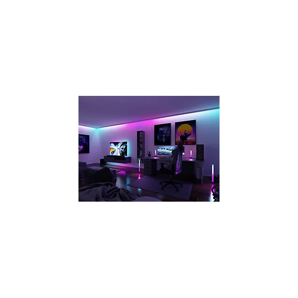 Strip LED intégré dimmable autocollant Dynamic Rainbow RGB Paulmann 14,5W blanc mat L.5m x H.0,2 x P.0,2cm
