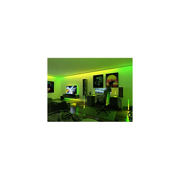 Strip LED intégré dimmable autocollant Dynamic Rainbow RGB Paulmann 14,5W blanc mat L.5m x H.0,2 x P.0,2cm