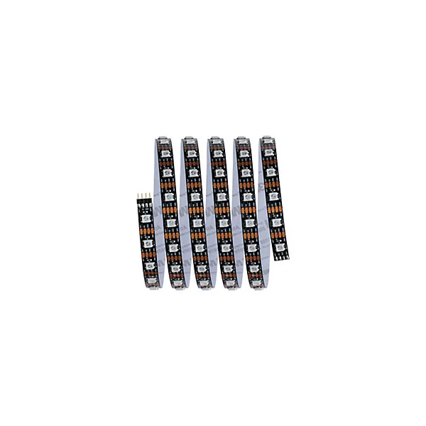 Strip LED intégré dimmable autocollant Dynamic Rainbow RGB Paulmann 4W blanc mat L.1,5m x H.0,2x P.0,2cm