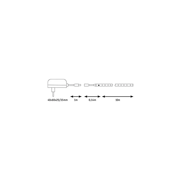 Strip LED intégré dimmable autocollant SimpLED Paulmann 19W 650lm blanc mat L.10m x H.0,3 x P.0,3cm