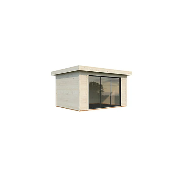 Studio de jardin bois Lydia en bois Ep.28 mm White Wood 15 m²