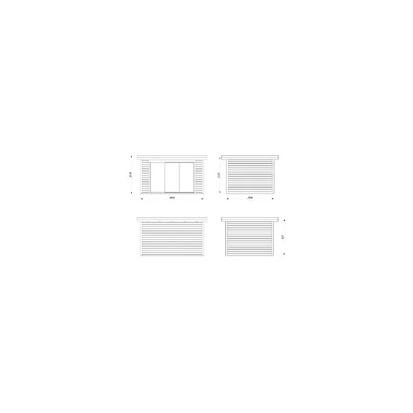 Studio de jardin bois Lydia en bois Ep.28 mm White Wood 15 m²
