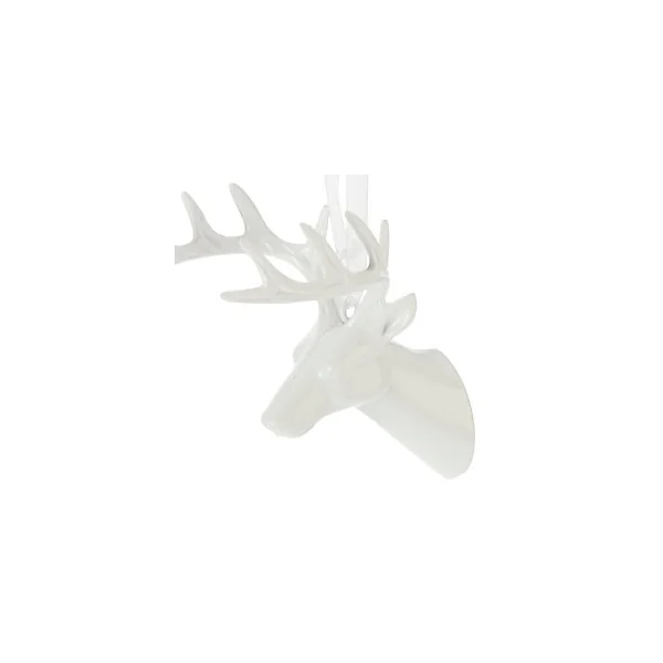 Sujet de Noël tête de cerf blanche 13cm