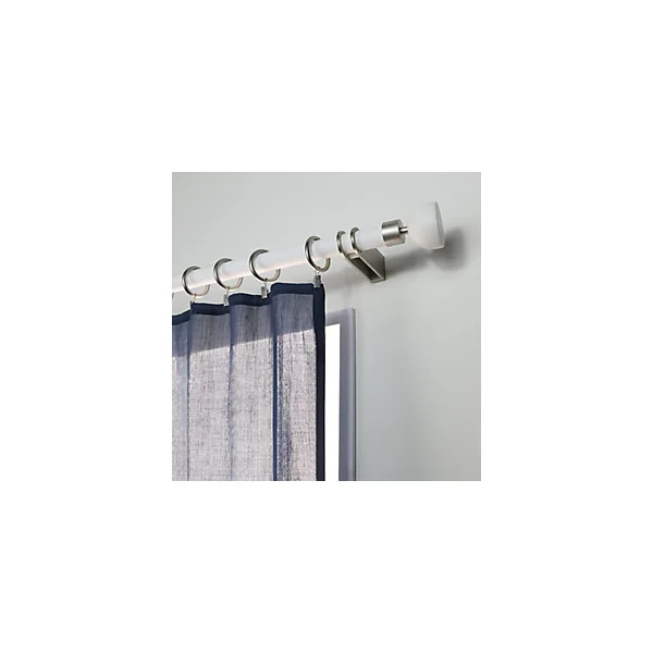 Support arcade tringle à rideau métal gris chromé mat Ø28 cm L.100mm Mobois