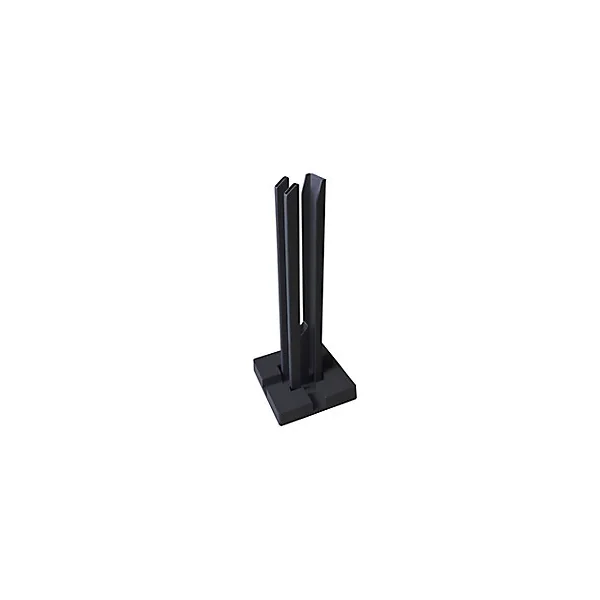 Support de fixation en acier anthracite pour poteau universel de clôture Neva Klikstrom, H.40cm, Base 15 x15cm