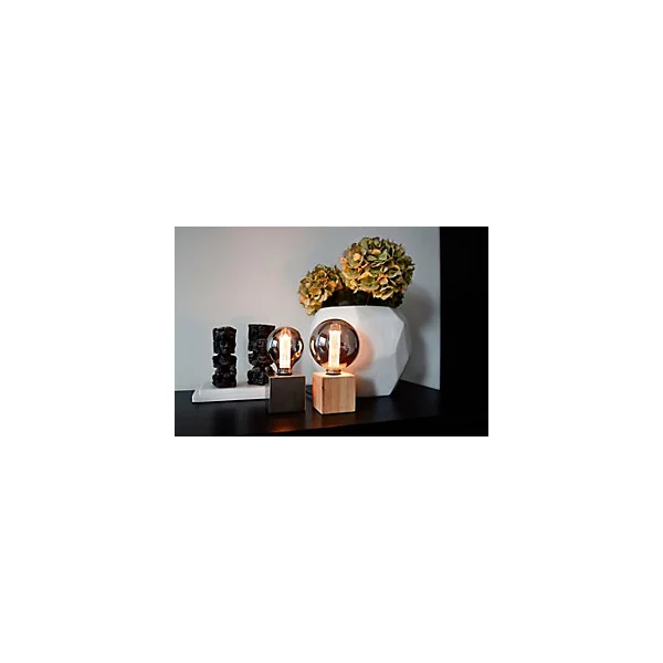 Support de lampe de table Holder argenté E27 40W IP44 H.8,5cm Calex