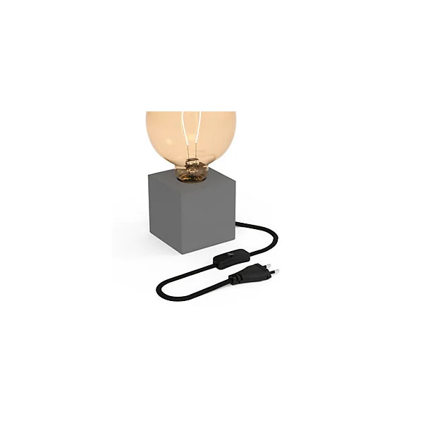 Support de lampe de table Holder gris E27 40W IP44 H.8,5cm Calex