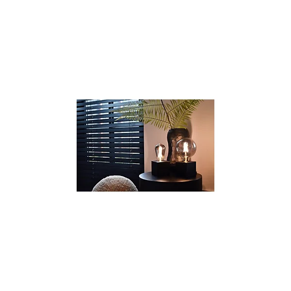 Support de lampe de table Holder noir mat E27 40W IP44 H.8,5cm Calex