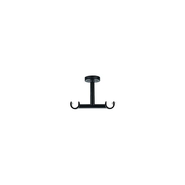 Support double plafond pour barre à rideau GoodHome 19 mm Araxos noir