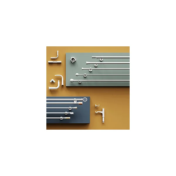 Support double tringle à rideau fixation plafond Anafi métal blanc Ø19/28mm GoodHome
