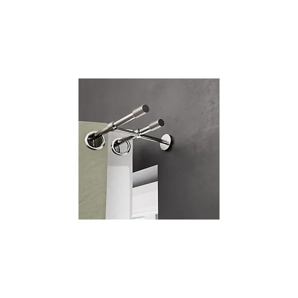 Support double tringle à rideau fixation plafond Athens métal gris chromé Ø16mm GoodHome