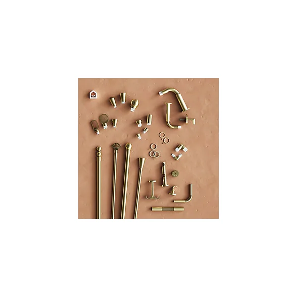 Support double tringle à rideau fixation plafond Elasa métal doré Ø19mm GoodHome