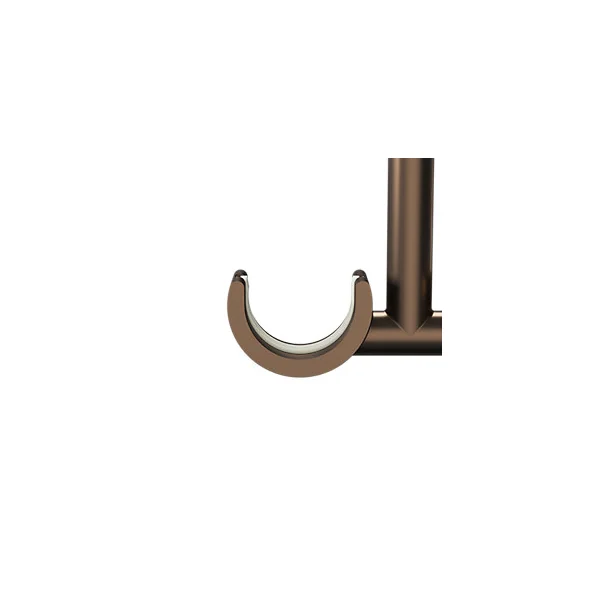 Support double tringle à rideau fixation plafond Kozani métal marron Ø19mm GoodHome