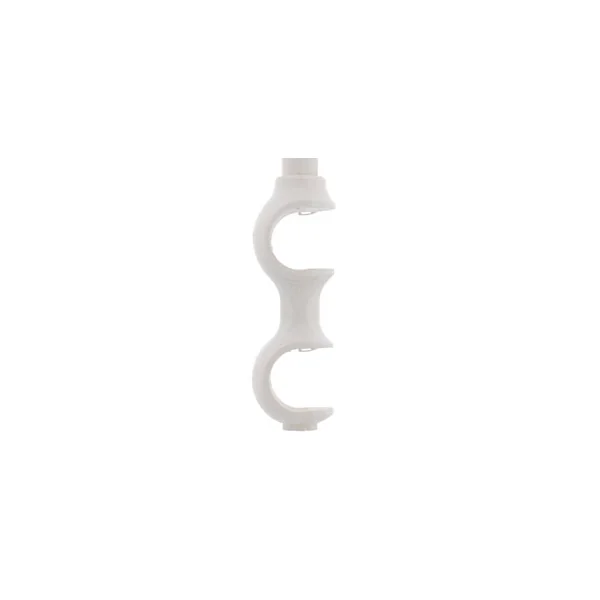 Support double tringle à rideau à percer Chalki bois de frêne blanc Ø28mm GoodHome