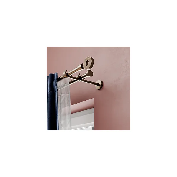 Support double tringle à rideau à percer Kozani métal marron Ø19mm GoodHome